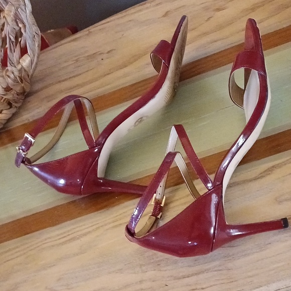 MICHAEL Michael KORS Patent Maroon leather strappy 👠 heels 😍 - Picture 6 of 10